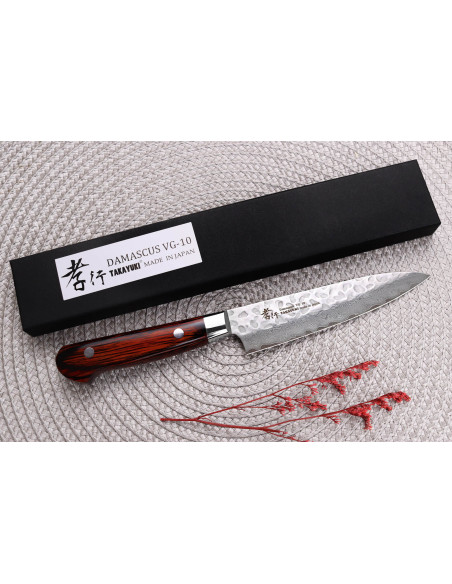 Japanisches Universalmesser 12cm Sakai Takayuki Damascus Western 33 Lagen