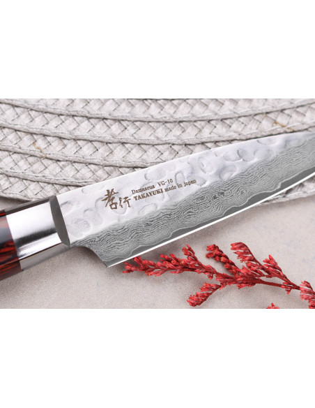 Cuchillo de pelar japonés Sakai Takayuki Damascus Western 33 hojas, 8cm