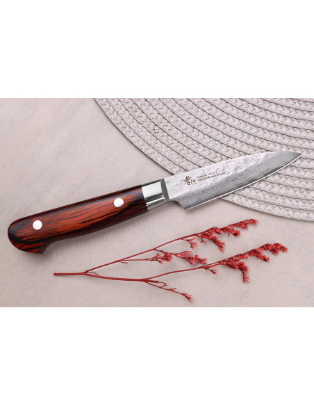 Cuchillo de pelar japonés Sakai Takayuki Damascus Western 33 hojas, 8cm