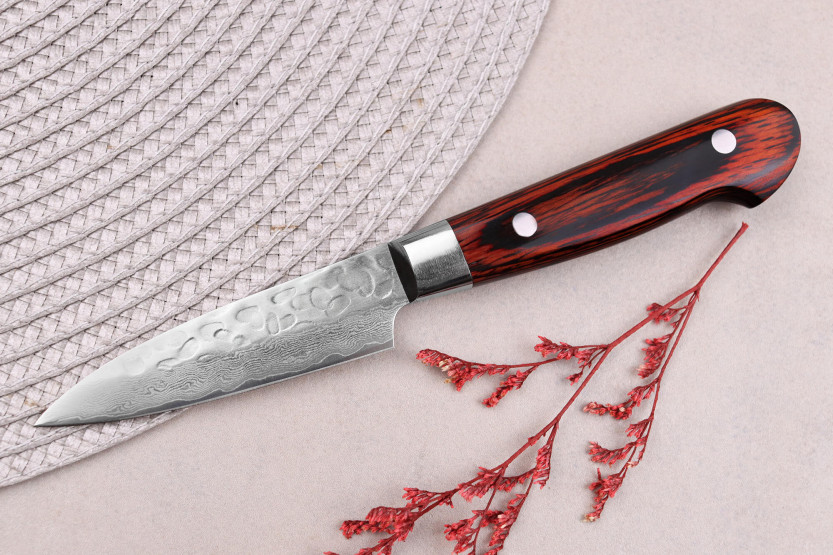 Japanisches Spickmesser 8cm Sakai Takayuki Damascus Western 33 Lagen