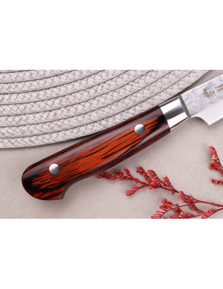 Japanisches Spickmesser 8cm Sakai Takayuki Damascus Western 33 Lagen