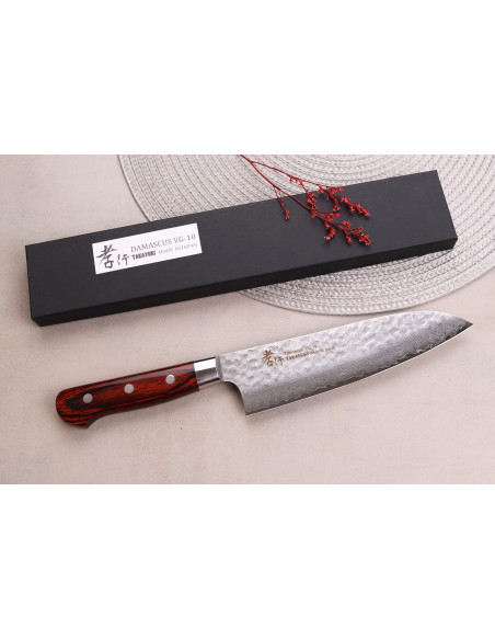 Sakai Takayuki Damaskus Western 33-lags 18 cm japansk santokukniv