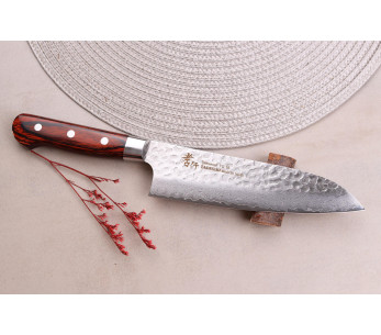 Cuchillo santoku japonés Sakai Takayuki Damascus Western 33 capas 18cm 2