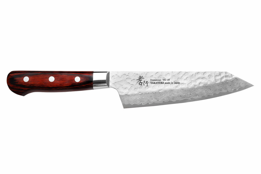 Sakai Takayuki Damaskus Western 33-lags 16 cm santokukniv kiritsuke japansk santokukniv