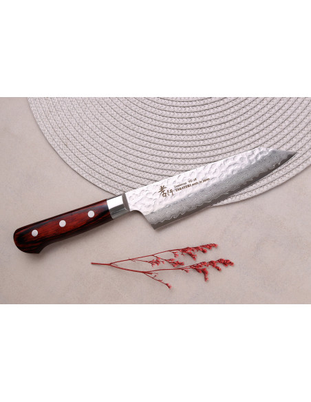 Sakai Takayuki Damaskus Western 33-lags 16 cm santokukniv kiritsuke japansk santokukniv