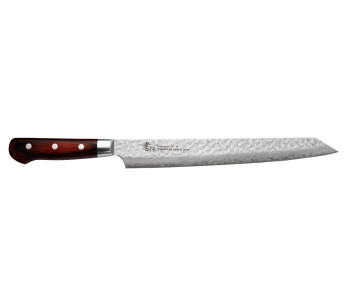 Cuchillo japonés kiritsuke yanagiba 27cm Sakai Takayuki Damascus Western 33-ply