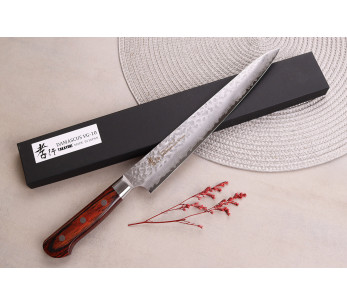 Sakai Takayuki Damaskus västerländsk 33-lagers 24 cm japansk sujihiki-kniv 2