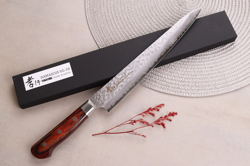 Sakai Takayuki Damascus Western 33-layer 24cm Japanese sujihiki knife