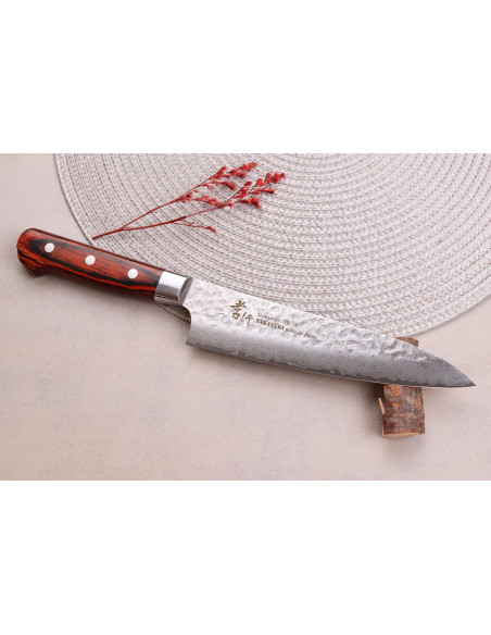 Japanisches Kochmesser 18cm Sakai Takayuki Damascus Western 33 Schichten