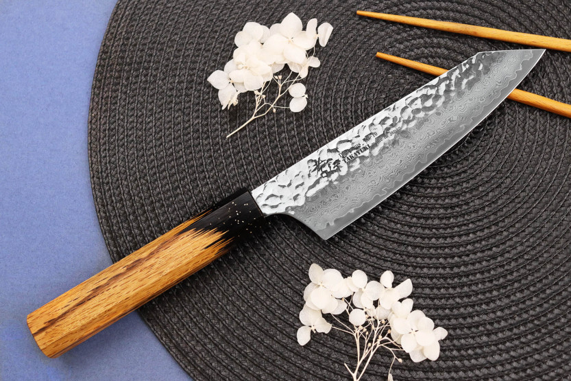 santoku knife kiritsuke 16cm Japanese Sakai Takayuki Kashi Urushi VG10 damas
