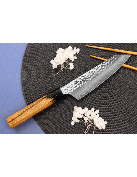 santoku veitsi kiritsuke 16cm japanilainen Sakai Takayuki Kashi Urushi VG10 damas