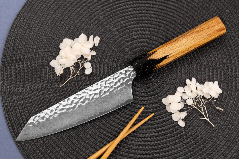 faca santoku kiritsuke 16cm japonês Sakai Takayuki Kashi Urushi VG10 damas
