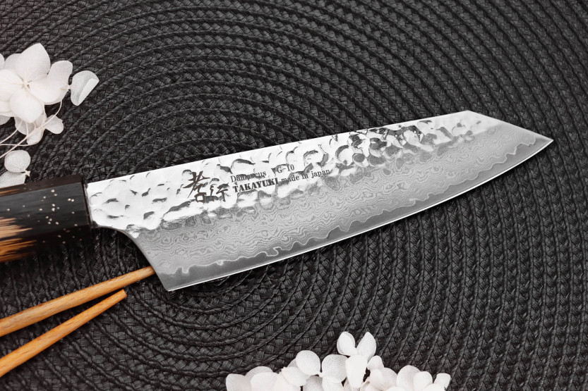 coltello santoku kiritsuke 16cm giapponese Sakai Takayuki Kashi Urushi VG10 damas