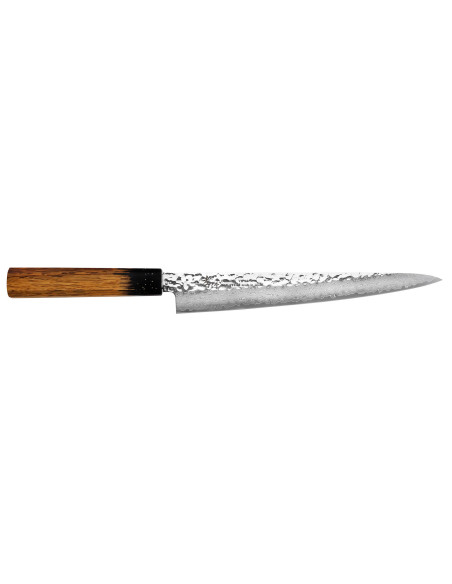 Couteau sujihiki 24cm japonais Sakai Takayuki Kashi Urushi VG10 damas
