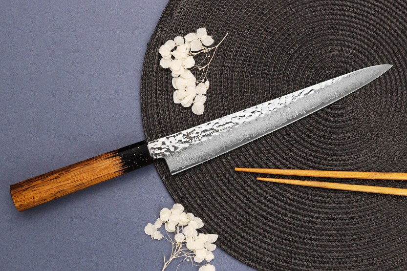 Estojo sujihiki 24cm japonais Sakai Takayuki Kashi Urushi VG10 damas