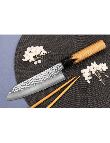 santoku knife 17cm japonais Sakai Takayuki Kashi Urushi VG10 damas