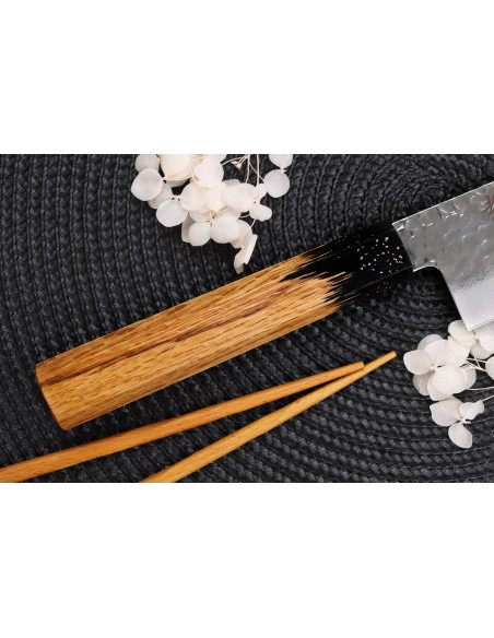 coltello santoku 17cm japonais Sakai Takayuki Kashi Urushi VG10 damas