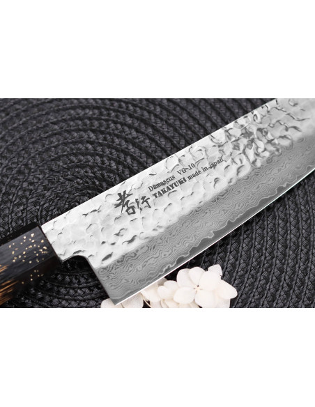 coltello santoku 17cm japonais Sakai Takayuki Kashi Urushi VG10 damas