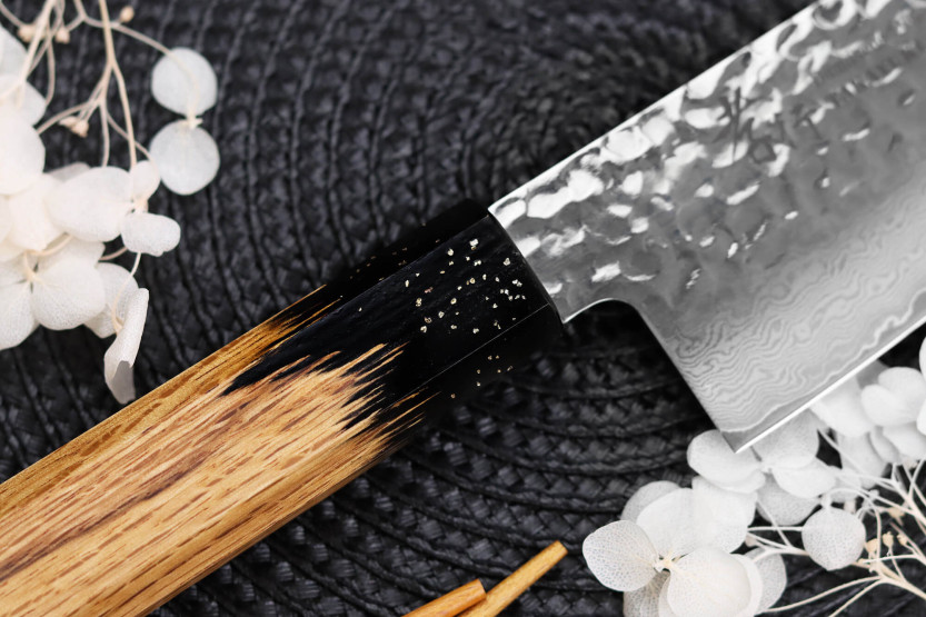 coltello santoku 17cm japonais Sakai Takayuki Kashi Urushi VG10 damas
