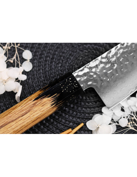 santoku knife 17cm japonais Sakai Takayuki Kashi Urushi VG10 damas