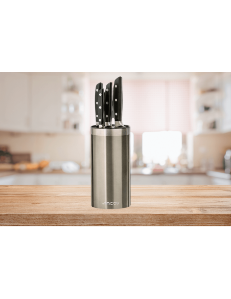 Arcos leerer Universalblock aus verchromtem Stahl runder Innenteil aus Polypropylenfasern