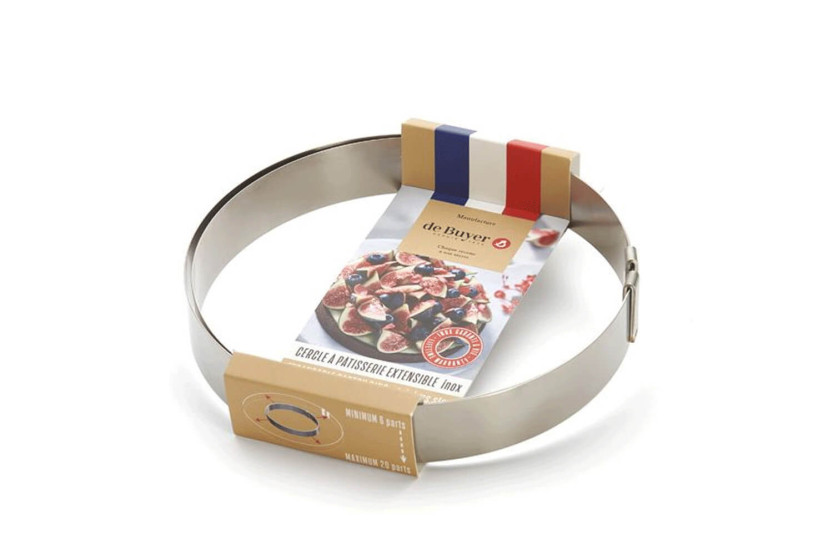 De Bu yer utdragbar dessertring i rostfritt stål höjd 3 cm - 18 till 36 cm
