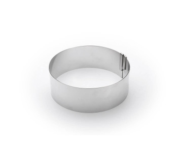 De Bu yer roestvrijstalen uitschuifbare dessertring hoogte 6,5cm - 18 tot 36cm