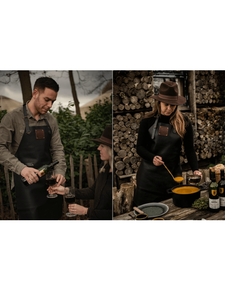 Grembiule da cucina in pelle artigianale Witloft Buffalo Collection
