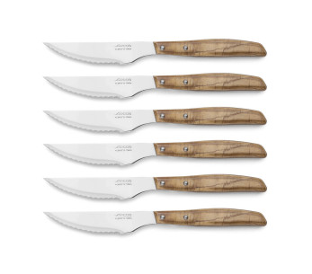 Arcos Steak-/Pizza-Messerset bestehend aus 6 Messern mit Wellenschliff 11cm