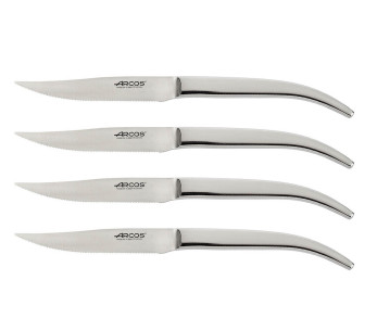 Arcos Steel-Force Steakmesserset 4 tlg. aus Edelstahl mit Wellenschliff 11cm