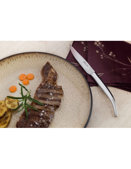 Set of 4 Arcos Steel-Force steak knives , all stainless steel, 11cm serrated blade