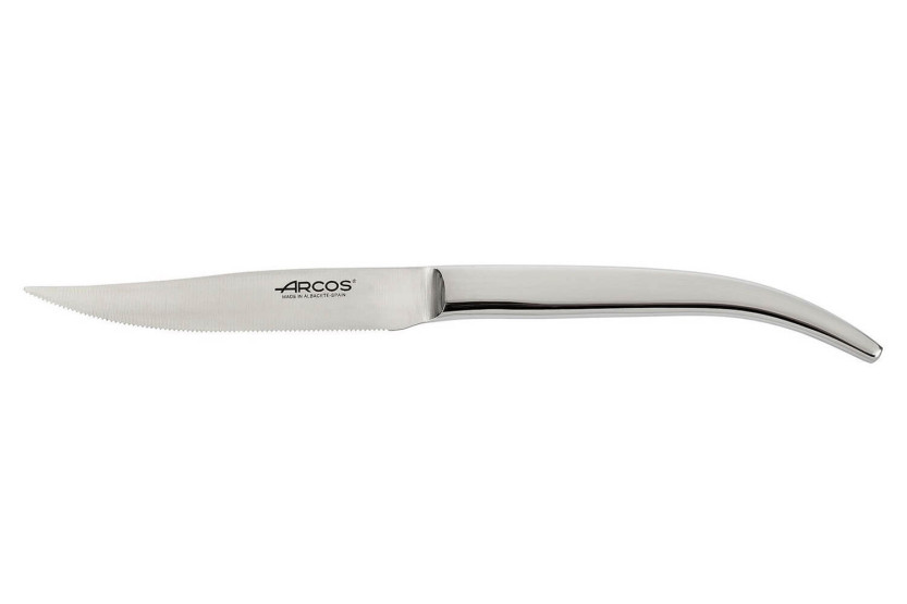 Sett med 4 Arcos Steel-Force biffkniver i rustfritt stål, 11 cm takket blad