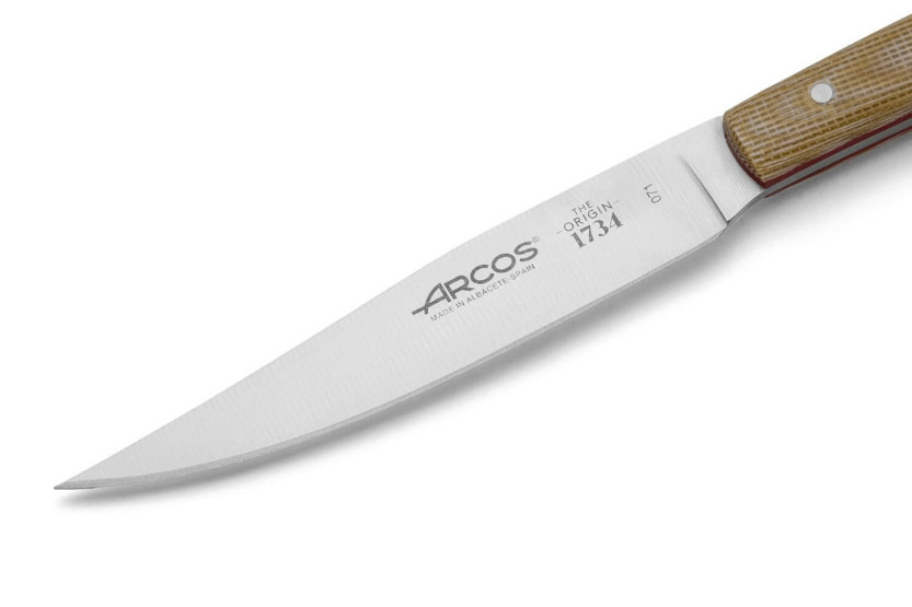 Conjunto de 4 facas para bifes Arcos The Origin cabo em micarta bege