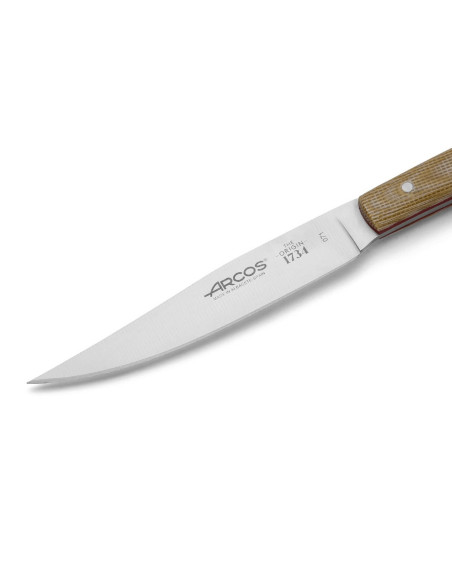 Juego de 4 cuchillos chuleteros Arcos El Origen mango de micarta beige