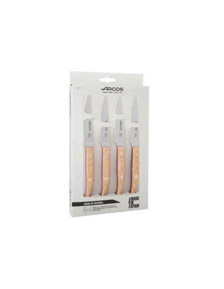 Set di 4 coltelli da bistecca Arcos The Origin con manico in micarta beige