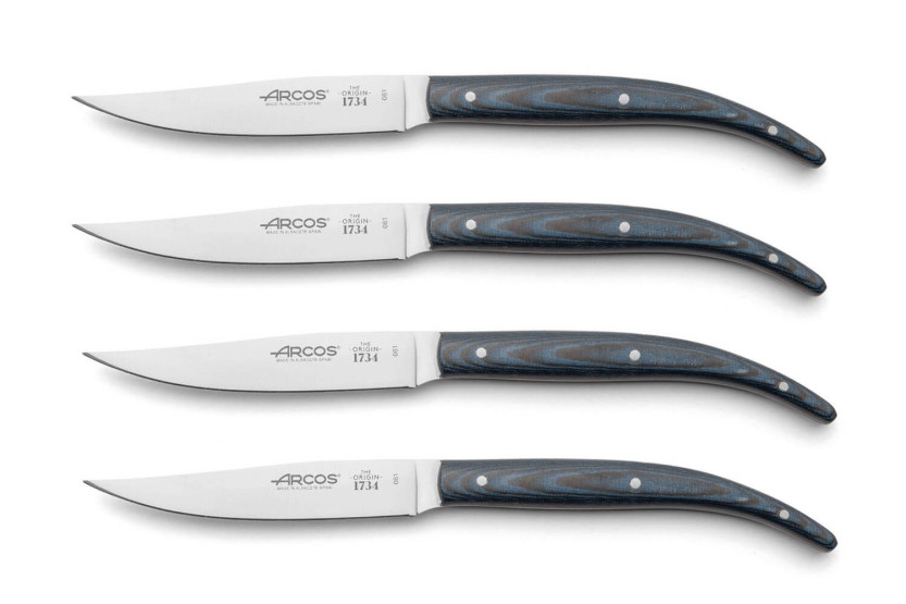 Set van 4 Arcos The Origin steakmessen blauw micarta handvat
