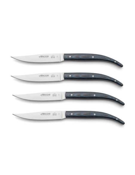 Set van 4 Arcos The Origin steakmessen blauw micarta handvat