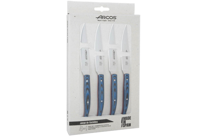 Set van 4 Arcos The Origin steakmessen blauw micarta handvat