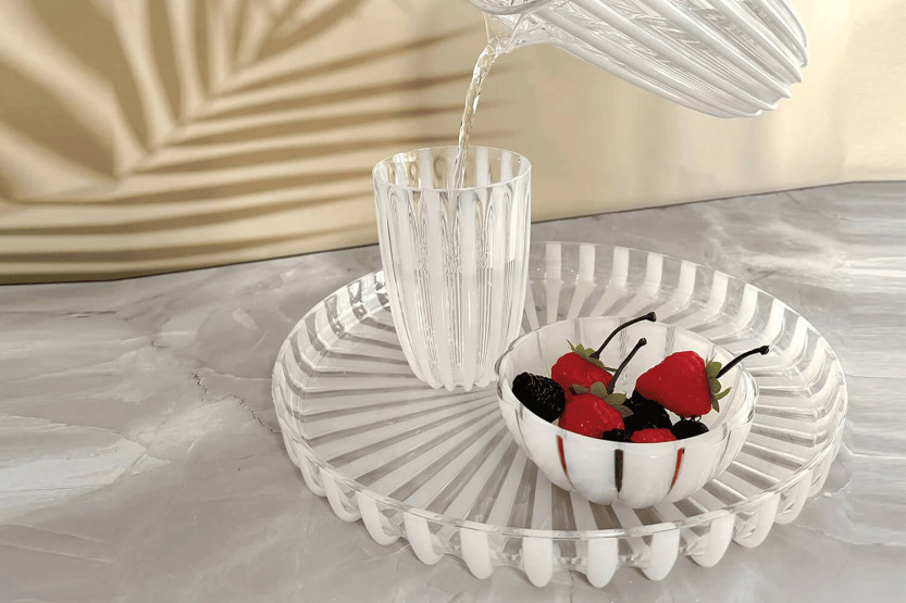 Guzzini Dolcevita round tray in bio-sourced polymer