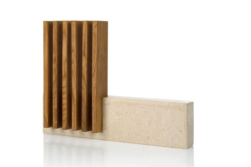 Arcos Petra bloque de piedra y madera 28x36.4x7.8cm
