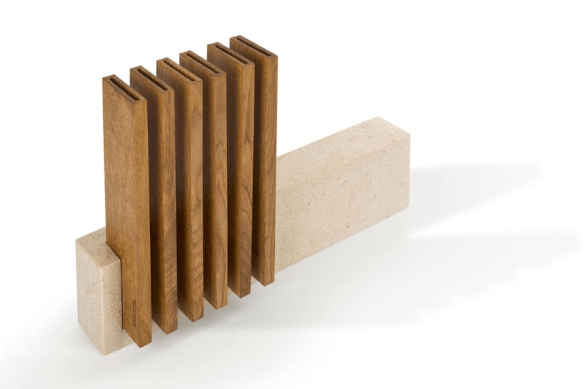 Arcos Petra blocco in pietra e legno 28x36,4x7,8cm