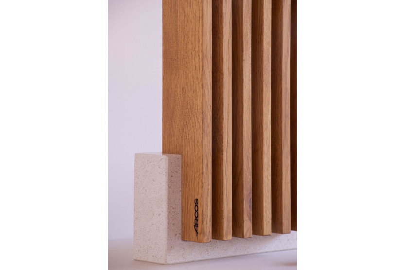 Arcos Petra handgemaakt leeg blok in steen en hout 28x36,4x7,8cm