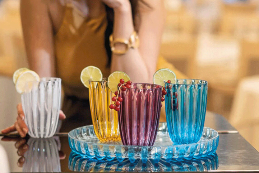 Set om 4 Guzzini Dolcevita-glas i biobaserad polymer