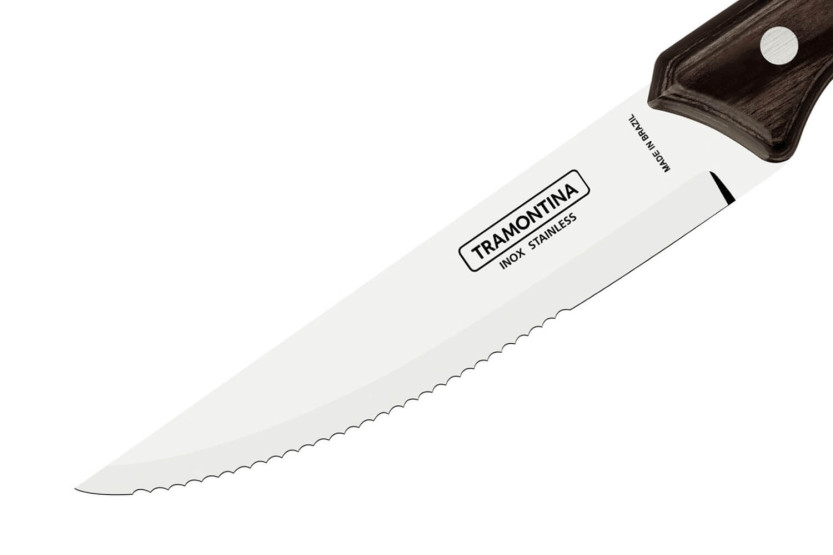 Sæt med 12 Tramontina Jumbo steakknive, savtakket blad