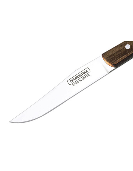 Sett med 12 Tramontina franske steakkniver, glatt blad