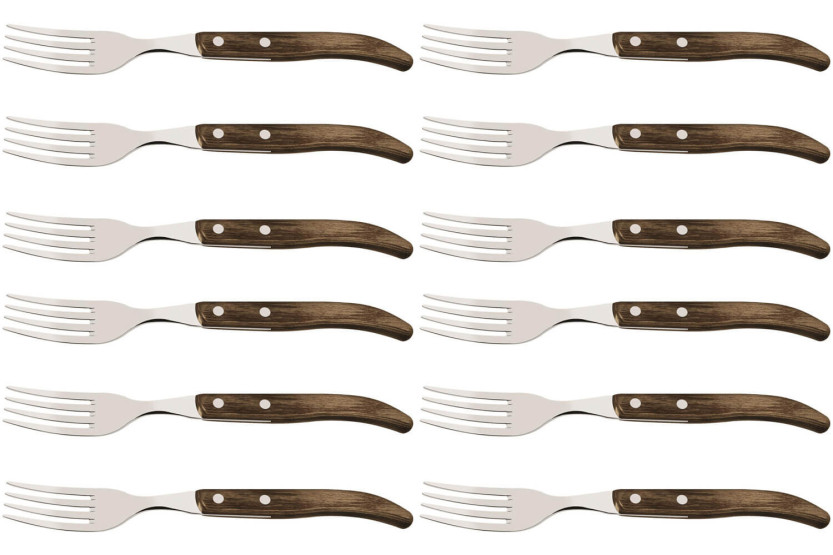 Set of 12 Tramontina French steak forks 22cm