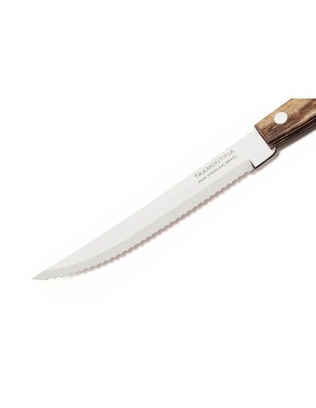 Set of 12 Tramontina steak knives , serrated blade, blackened handle