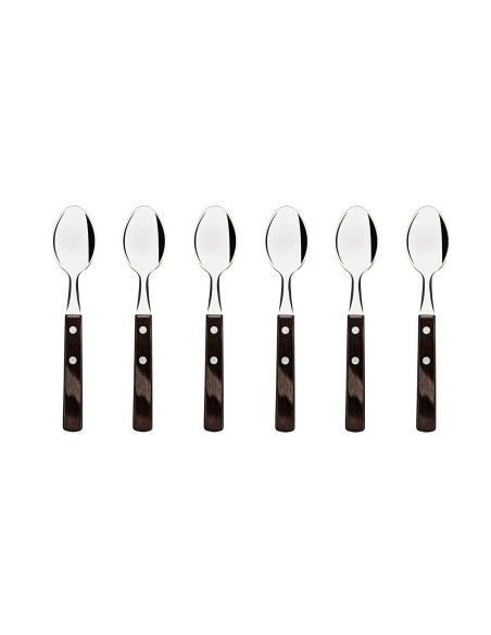 Tramontina 24 place setting in stainless steel and brown wood