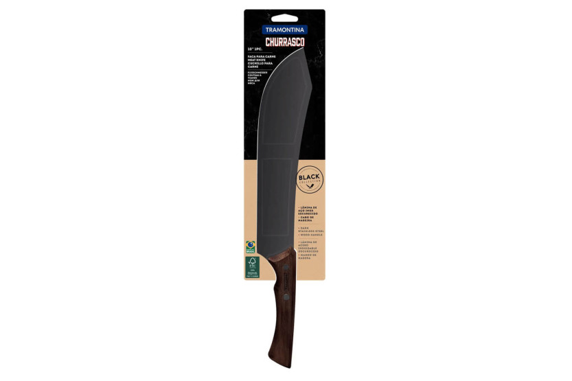 Tramontina Churrasco köttkniv med svart blad i dao-stil