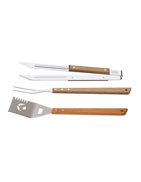 Tramontina Churrasco 3-piece barbecue kit: tongs + spatula + carving fork